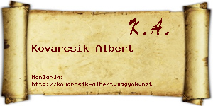 Kovarcsik Albert névjegykártya